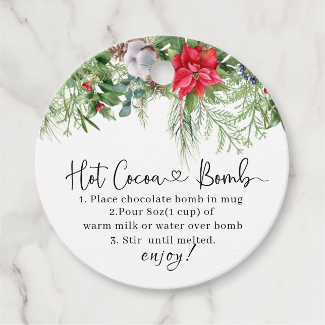 Étiquettes Cadeau Chaud cacao Bombe bonbons et bébé il fait froid de (Devant)