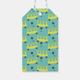 Étiquettes-cadeau Chauffeur de Bus Scolaire Confettis Jaunes Cadeau