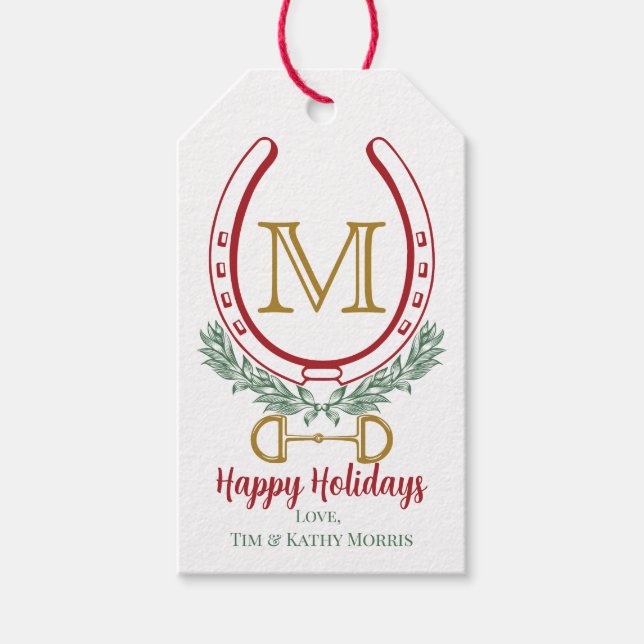 Étiquettes-cadeau Chaussure Cheval Monogram sur mesure (Devant)