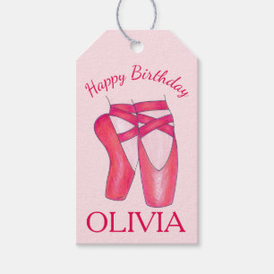 Étiquettes-cadeau Chaussures Toe Rose Ballet Ballerina Danse Anniver