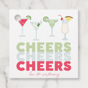 Étiquettes Cadeau Cheers Cheers Cheers Cocktail Cadeau Faveur Tags