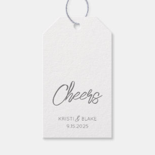 Étiquettes-cadeau CHEERS Mariage DATE Couple NOMS Moderne Minimalist
