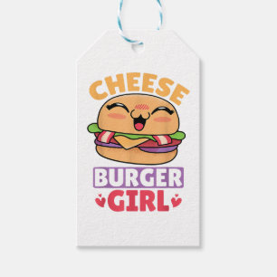 Étiquettes-cadeau Cheeseburger Girl, Hamburger Women et Cheeseburge