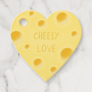 Étiquettes Cadeau "Cheesy Love" Coeur de fromage personnalisé adorab