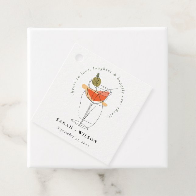 Étiquettes Cadeau Chefs à l'amour moderne Cocktail Mariage de vin (En situation)