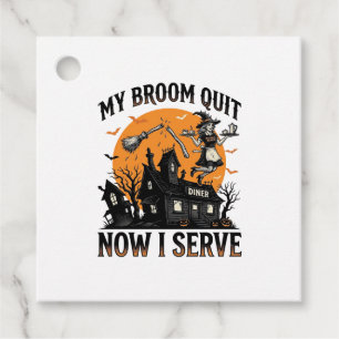 Étiquettes Cadeau Chemise d'attendant d'Halloween Balai Cassa Humour