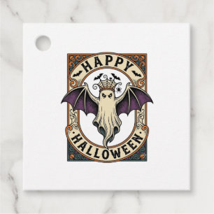 Étiquettes Cadeau Chemise de gravure vintage de chauve-souris fantôm