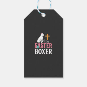 Étiquettes-cadeau Chemise de gravure vintage de chien de boxeur de P