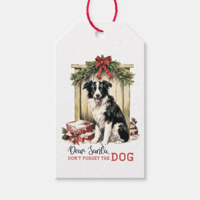 Étiquettes-cadeau Cher Père Noël n'oubliez pas le chien (Devant)