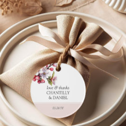 Étiquettes Cadeau Cherry Blossom rose et blanc Mariage favori Tags