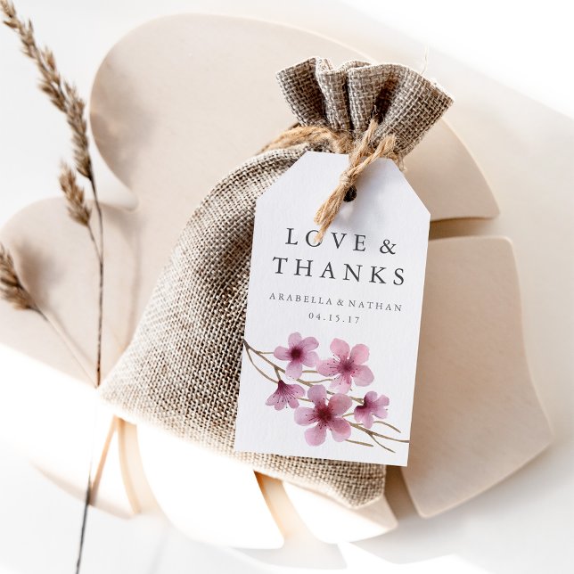 Étiquettes-cadeau Cherry Blossoms Mariage Merci Favoriser (Créateur téléchargé)