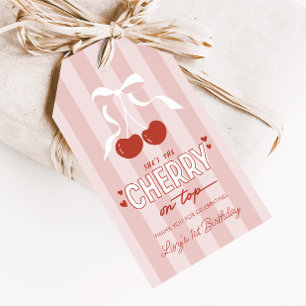 Étiquettes-cadeau Cherry First Coquette Girls 1st Birthday Favoriser