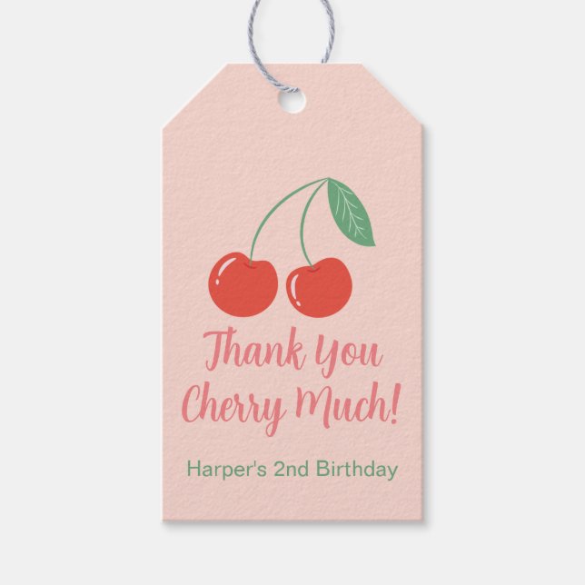 Étiquettes-cadeau Cherry Sweet Anniversaire Favoriser Balise Cadeau  (Devant)