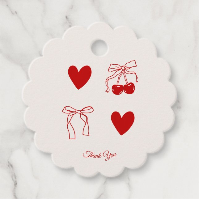 Étiquettes Cadeau Cherry Sweet Bachelorette Merci (Devant)