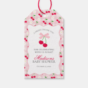 Étiquettes-cadeau Cherry Sweet Rose Coquette Bow Baby shower Favoris
