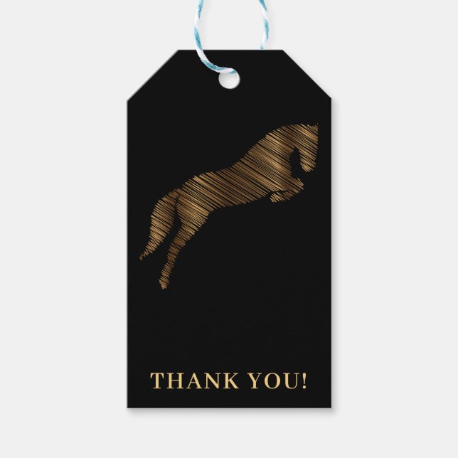 Étiquettes-cadeau Cheval de saut | Scribble Horse | Horse Trainer Gi (Devant)