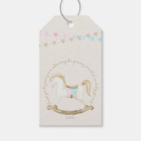 Cheval Rocher bleu rose Baby shower neutre pour le