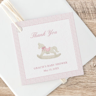 Étiquettes Cadeau Cheval rose Fille Baby shower Merci