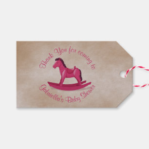 Étiquettes-cadeau Cheval Rose Rocking Baby Girl Custom