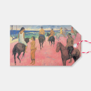 Étiquettes-cadeau Cheval sur la plage de Tahiti (par Gaugin)