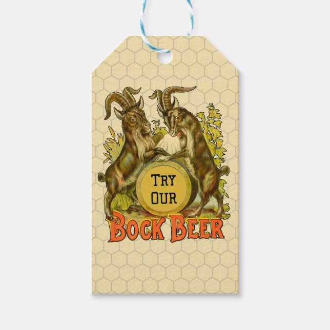 Étiquettes-cadeau Chèvres Bock Bière Publicité (Devant)