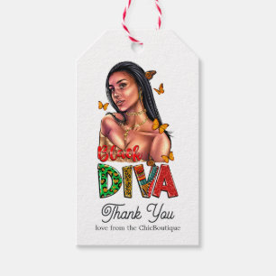 Étiquettes-cadeau Chic African American Diva