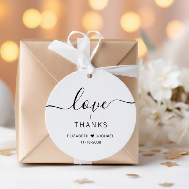 Étiquettes Cadeau Chic Amour Et Merci Mariage (Créateur téléchargé)