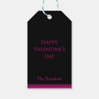 Étiquettes-cadeau Chic Black and Pink Valentine's Day Gift Tag 