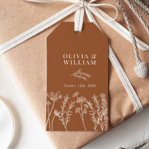 Étiquettes-cadeau Chic Boho Fleur sauvage Terracotta Wedding Favor T
