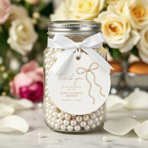 Étiquettes Cadeau Chic Bow Elle Attache le Nœud Soirée de Mariage au