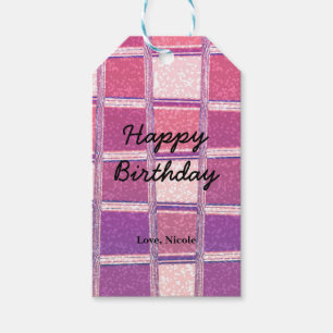 Étiquettes-cadeau Chic Branché Moderne Paillettes Rose Violet Glamou