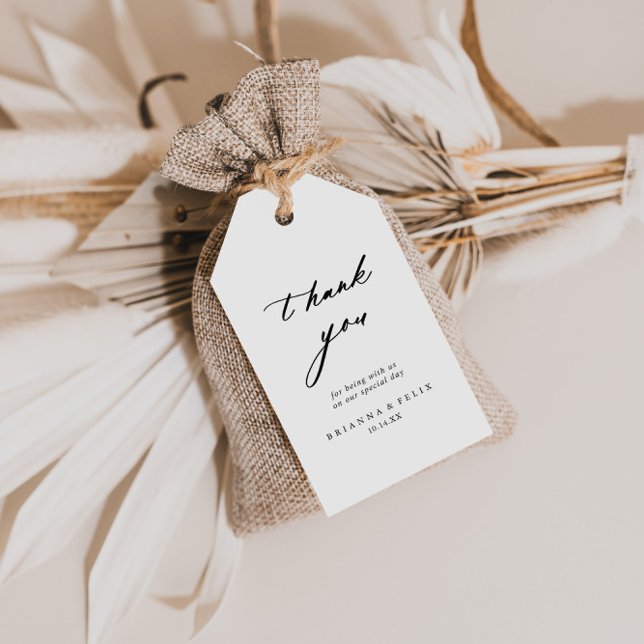 Étiquettes-cadeau Chic Calligraphie Élégant Merci de mariage (Créateur téléchargé)