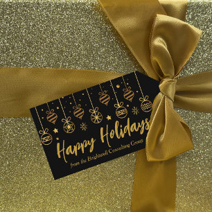 Étiquettes-cadeau Chic Company Holiday Black Gold Customisé