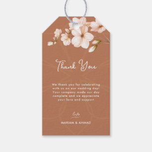 Étiquettes-cadeau Chic islamique Boho Terracotta Floral Merci