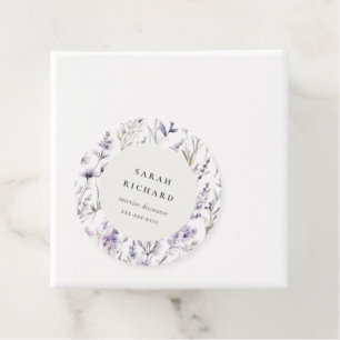 Étiquettes Cadeau Chic Lilac Purple Fleur sauvage Butterfly Business