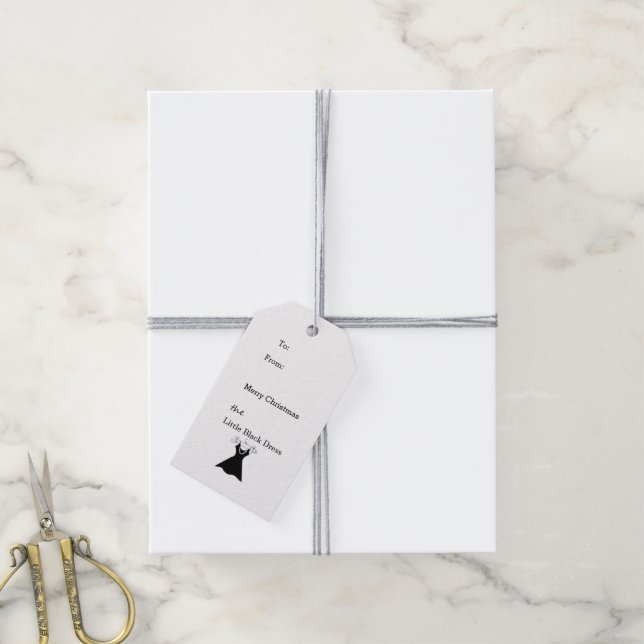 Étiquettes-cadeau Chic petit nombre noir (Avec de la ficelle)