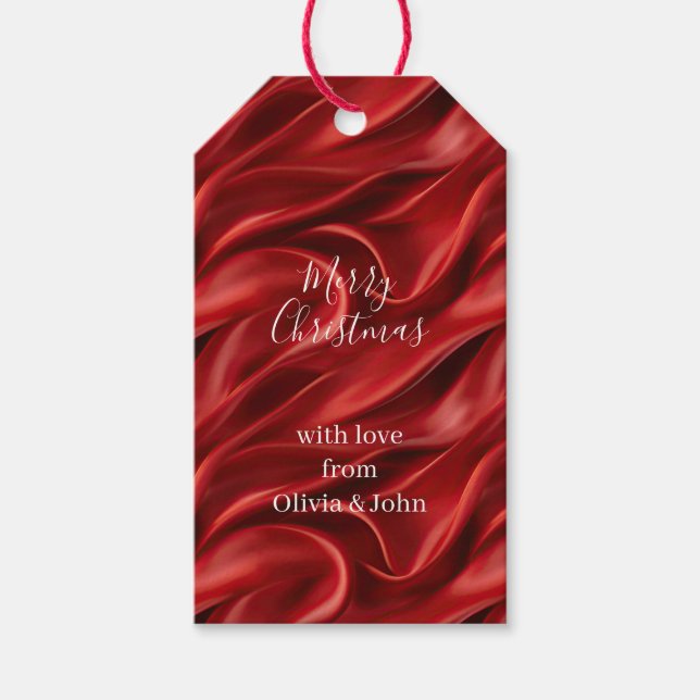 Étiquettes-cadeau Chic Red Christmas (Devant)