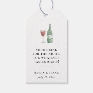 Étiquettes-cadeau Chic Rustique Illustré Mariage Boire Favor
