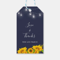 Chic Script Love & Merci Sunflower Rustic Mariage
