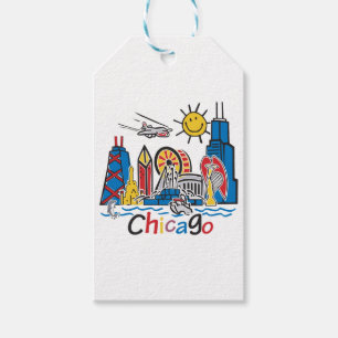 Étiquettes-cadeau Chicago Kids Skyline