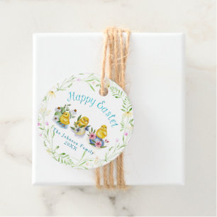 Étiquettes Cadeau Chicots de printemps Aquarelle de Pâques sur mesur