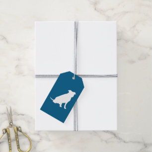 Étiquettes-cadeau Chien Baby shower Pit Pitbull Blue Boy