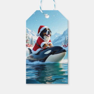 Étiquettes-cadeau Chien de montagne bernois et Noël d'Orca