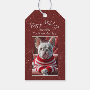 Étiquettes-cadeau Chien de taule français de Noël