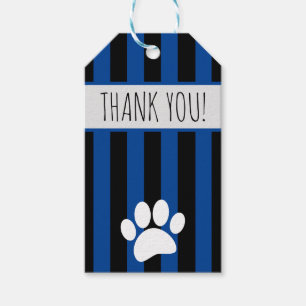 Étiquettes-cadeau Chien Empreinte de patte Texte Personnalisé Noir E