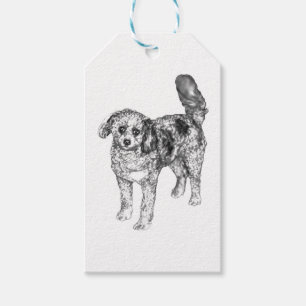 Étiquettes-cadeau Chien ombré partage des messages de cadeaux de vac