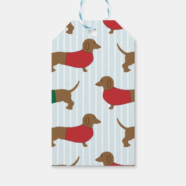 Étiquettes-cadeau Chiens de Dachshund colorés (Devant)