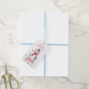 Étiquettes-cadeau Chiens de fête sympa Joyeux Noël