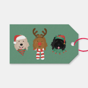 Étiquettes-cadeau Chiens de Noël Goldendoodle