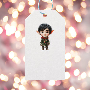 Étiquettes-cadeau Chill Boy Christmas Elf White Cadeau Tags